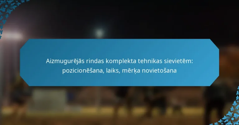 Aizmugurējās rindas komplekta tehnikas sievietēm: pozicionēšana, laiks, mērķa novietošana