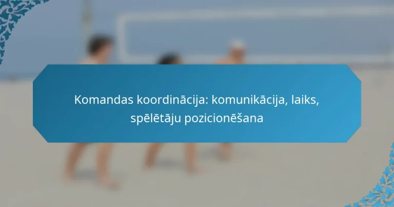 Komandas koordinācija: komunikācija, laiks, spēlētāju pozicionēšana