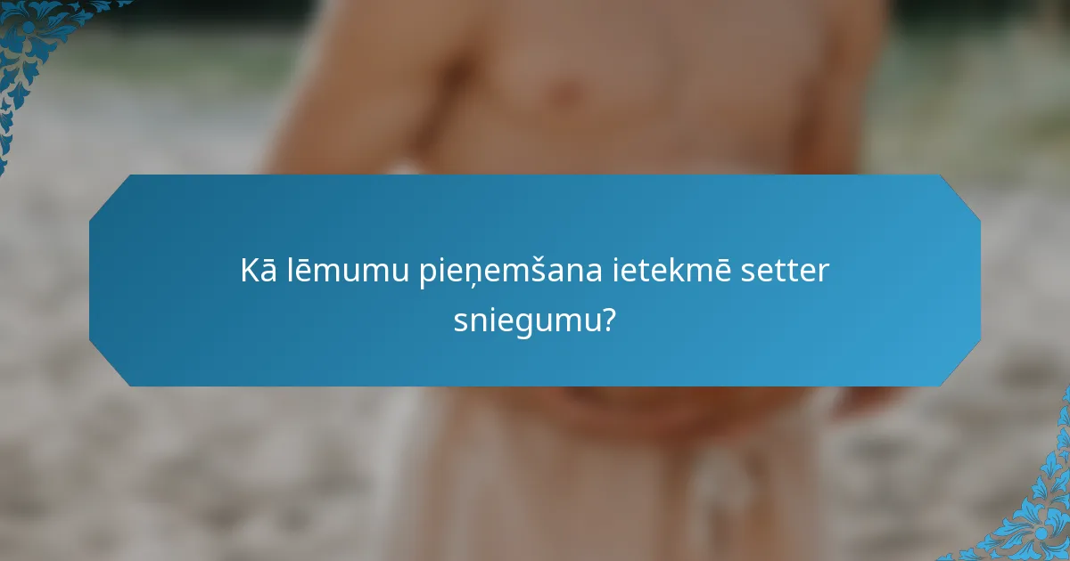 Kā lēmumu pieņemšana ietekmē setter sniegumu?